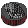 Holley 120-157 Holley Air Clnr, Finned, W/ 14x4 Premium Fltr, Blk