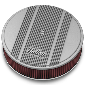 Holley 120-160 Holley Air Clnr, Finned, W/ 14x3 Premium Fltr, Raw