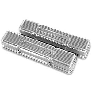 Holley 241-107 Sbc Valve Cvrs Finned Chevy Script Pol Holley Performance