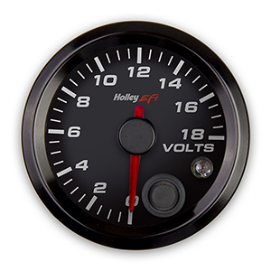 Holley 553-126 2-1/16 Voltage Gauge, 0-18v, Can, Black