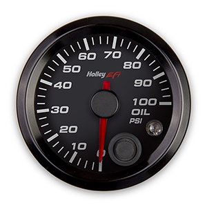 Holley 553-127 2-1/16 Oil Pressure Gauge, 0-100psi, Can, Black