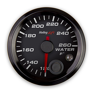 Holley 553-128 2-1/16 Coolant Temp Gauge, 120-260f, Can, Black