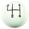 Hurst 1630002 Shift Knob - White 4 Speed 3/8 - 24 Threads