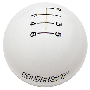 Hurst 1630225 Shift Knob - White 6 Speed M12X1.25 Threads