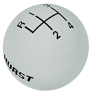 Hurst 1637626 Shift Knob - White 4 Speed 3/8 - 16 Threads