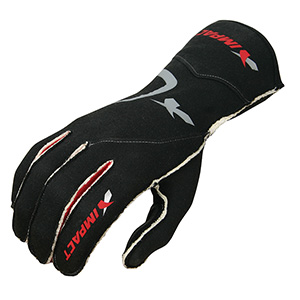 Impact Alpha Racing Gloves, SFI3.3/5 Rated, Black, Size X-Large