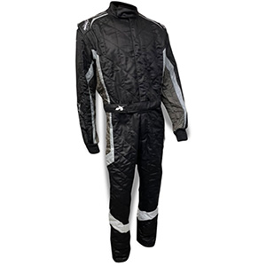 Impact Carbon6 Racing Suit, 1-Piece, Black/Grey, Size Medium