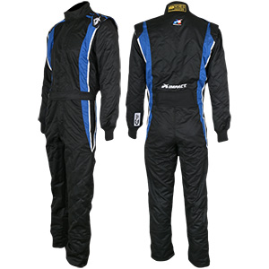 Impact Phenom DS Racing Suit, 1-Piece, Black/Blue, Size 3X-Large