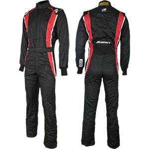 Impact Phenom DS Racing Suit, 1-Piece, Black/Red, Size 3X-Large