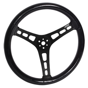 Joes Racing 15" Dished Steering Wheel, Rubber Coated With Black Center