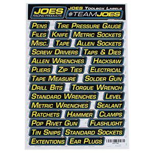Joes Racing Joes Toolbox Labels
