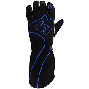 K1 RS-1 Karting Gloves, Blue/Black, Medium