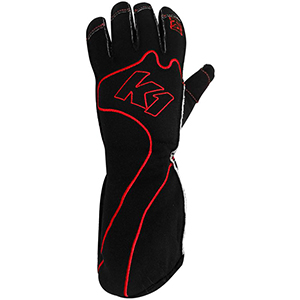 K1 RS-1 Karting Gloves, Red/Black, 4X-Small