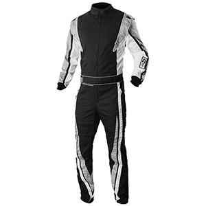 K1 Victory Single Layer Proban Racing Suit, Black/White/Grey, Size XX-Small