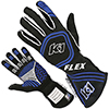 K1 Flex Black Series Nomex Driver's Gloves - Black/Blue - Size, Large