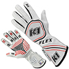 K1 Flex Auto Racing Gloves, White, X-Large