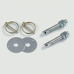 Longacre Steel Hood Pin Kit - 3/8"-24 Set of 2