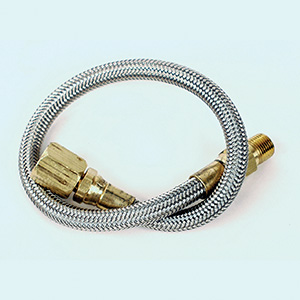 Longacre Steel braided gauge line - 24" with block fitting