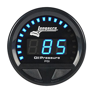 Longacre Digital Elite LED Waterproof Gauges, OP 0-120 psi, Sensor Included