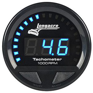 Longacre Digital Elite LED Waterproof Tachometer 2-5/8" Face