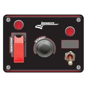 Longacre Elite Switch Panel - Push Starter/Ignition/1 ACC With Lights & Flip