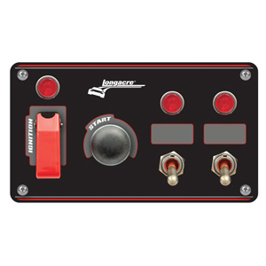 Longacre Elite Switch Panel - Push Starter/Ignition/2 ACC With Lights & Flip