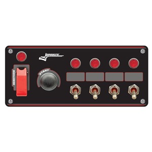 Longacre Elite Switch Panel - Push Starter/Ignition/4 ACC With Lights