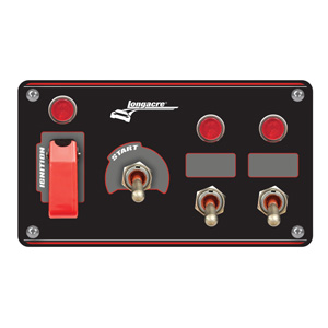 Longacre Elite Switch Panel - Starter/Ignition/2 ACC With Lights & Flip