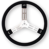 Longacre 17" Aluminum Steering Wheel, Black With natural spokes and smooth grip