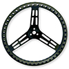 Longacre 14" Uncoated Black Aluminum Steering Wheel, Drilled, Dished