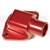 Meziere Fixed Waterneck, Chevy, Driver Side, 1 1/4" Hose, Red