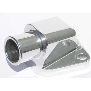 Meziere Fixed Waterneck, Chevy, Passenger Side, 1 1/4" Hose, Polished