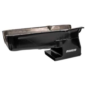 OIL PAN, SBC 86-UP WITH 1 PIECE SEAL PASSENGER SIDE DIP STICK, CHEVY II