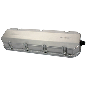 VALVE COVERS, BBC, FABRICATED ALUMINUM, STEEL INSERTS, -12AN FITTING