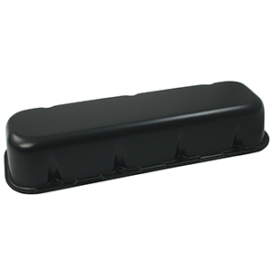 VALVE COVERS, BBC, CAST ALUMINUM, NO LOGO, BLACK WRINKLE FINISH