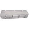 VALVE COVERS, BBC, 3 IN. TALL, POCKETS ON EXHAUST & INTAKE, FABRICATED ALUMINUM