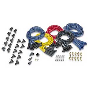 IGNITION WIRE SET, BLUE MAX, UNIVERSAL, RED, STRAIGHT