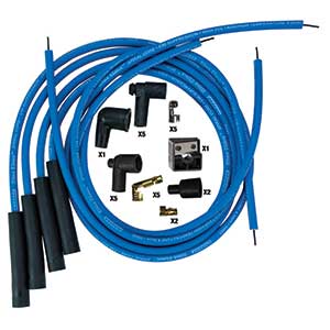 IGNITION WIRE SET, BLUE MAX, UNIVERSAL, BLUE, STRAIGHT