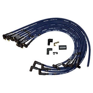 IGNITION WIRE SET, ULTRA 40, SLEEVED, SBC, NON-HEI, 90 DEGREE, BLUE