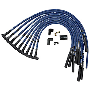 IGNITION WIRE SET, ULTRA 40, SLEEVED, BBC HEI, STRAIGHT, BLUE