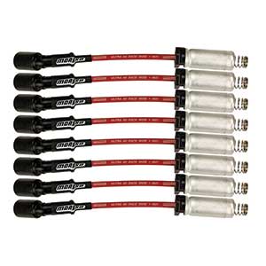 IGNITION WIRE SET, ULTRA 40, UNSLEEVED, GM LS, 9.75 IN., RED