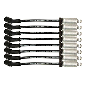 WIRE SET 8.5MM BLACK ULTRA 40 11in. LONG W ALUM. HEATSHIELD