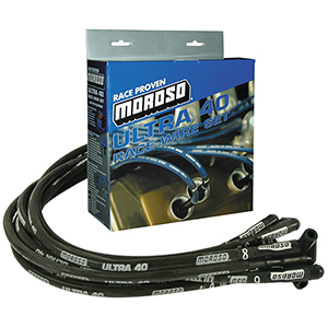 IGNITION WIRE SET, ULTRA 40, SLEEVED, SBC, NON-HEI, 90 DEGREE, BLACK