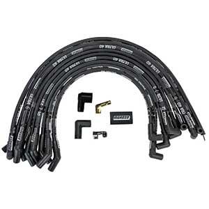IGNITION WIRE SET, ULTRA 40, SLEEVED, FORD 429-460 HEI, 135 DEGREE, BLACK