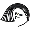 IGNITION WIRE SET,ULTRA 40,SLEEVED, SBC, JESEL FRONT DRIVE DISTRIBUTOR, 90 DEGREE, BLACK