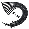 IGNITION WIRE SET,ULTRA 40,SLEEVED, BBC, JESEL FRONT DRIVE DISRIBUTOR, 90 DEGREE, BLACK