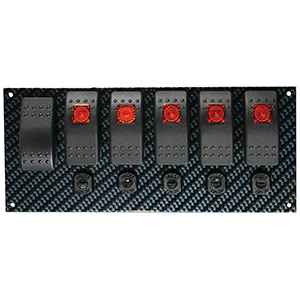 SWITCH PANEL, ROCKER LED, GREY/BLACK