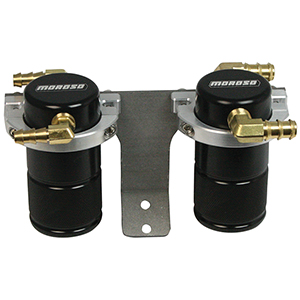 SEPARATOR, AIR OIL, CATCH CAN, SMALL BODY, BLACK FINISH, SUBARU STI, 04-07, FRONT MOUNT INTERCOOLER