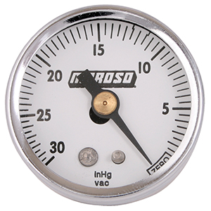 VACUUM GAUGE, 1.5 IN DIA, 0-30 IN