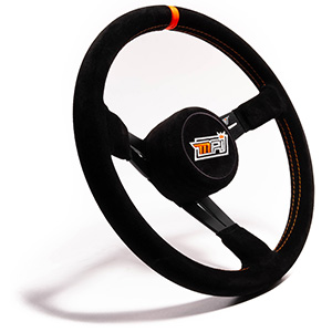 Max Papis Innovations 14" Aluminum Bandolero / Legends 3 Hole Steering Wheel with Orange Strip